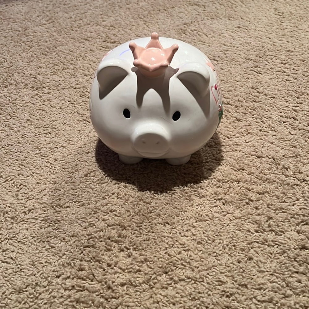 Glass “Little Princess” piggy bank. No flaws. Size of head